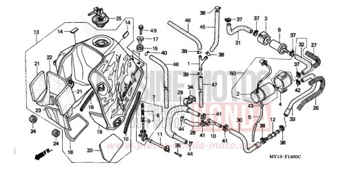 FUEL TANK/FUEL PUMP XRV750Y de 2000